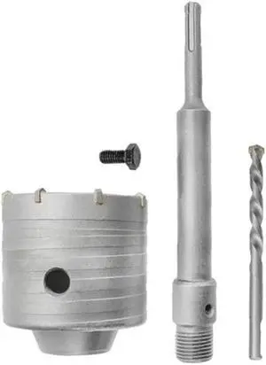 Concrete Hole S-aw Electric Hollow Core Drill Bit Shank Kit Set for Brick Wall (65mm Round handle long)