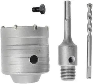Concrete Hole S-aw Electric Hollow Core Drill Bit Shank Kit Set for Brick Wall (68mm Round handle long)