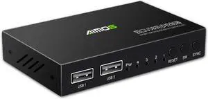 AIMOS-KM402 4 Ports USB Keyboard Mouse Synchronizer Controller KVM Switcher Splitter USB Splitter