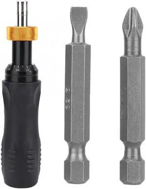 1 Set Alloy High Accuracy Maintenance Tool 1-6 (N.m) Handheld Adjustable Torque Screwdriver with Bit Hand Tool