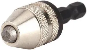 Hex Shank Drill Bit Keyless Electric Drill Chuck Quick Change Screwdriver Adapter Converter Grind Drilling Rotary Tools - Silver