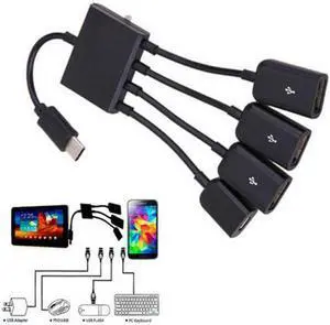 USB Type C OTG Cable 4 Port Hub Adapter USB 3.1 Type C Hub To USB 2.0 Port HUB Conventer for Sansumg Xiaomi Huawei