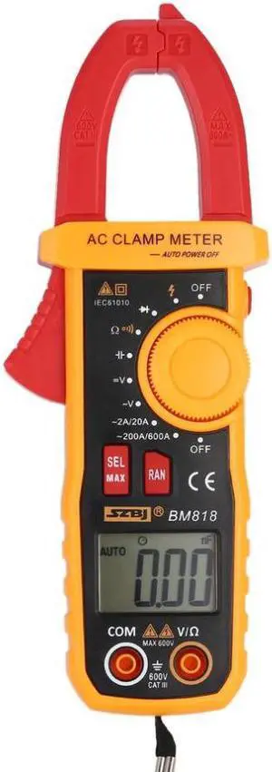 SZBJ BM818 Digital DC/AC Clamp Meter Multimeter Volt Amp Ohm Diode NCV Capacitance Tester Handheld Non Contact Ammeter Tester