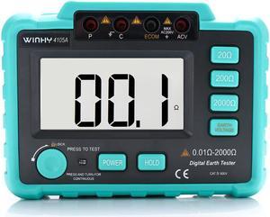 4105A Digital Earth Resistance Tester Ground Resistance Voltage Meter 20/200/200Ohm Measuring Instrument Tools Batter