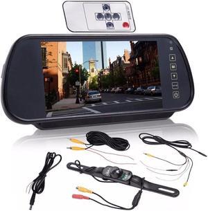 7 inch Car Rear View Mirror Monitor Night Vision Reversing Parking Backup Camera Kit