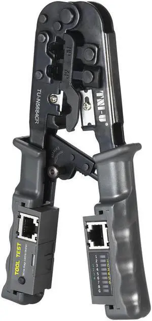 TNI-U TU-N5684CR 2 in 1 Wire Crimping and Testing Pliers RJ11 RJ12 RJ45 Cable Crimper Wire Stripper Cutter Wire Tester
