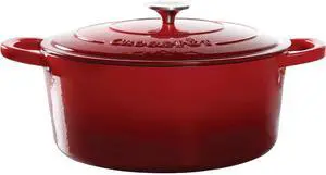 Gibson 69147.02 7 Quart Oval Dutch Oven Crockpot Red
