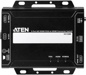 Aten VC1280 2-Port 4K HDMI/VGA to HDMI Converter Switch