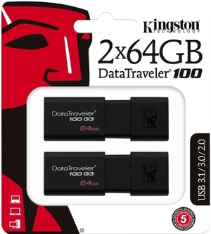 KINGSTON DT100G3/64GB-2P 64GB USB 3.0 DataTraveler KINGSTON DT100G3/64GB-2P 64GB USB 3.0 DataTraveler