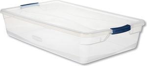 Rubbermaid Clever Store Basic Latch-Lid Container 17 3/4wx29dx6 1/8h 41qt Clear RMCC410001