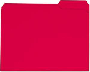 UNIVERSAL Colored File Folders 1/3 Cut Assorted Two-Ply Top Tab Letter Red 100