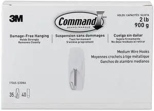 Command Hook,Med,Wire,35pk 17065S35NA