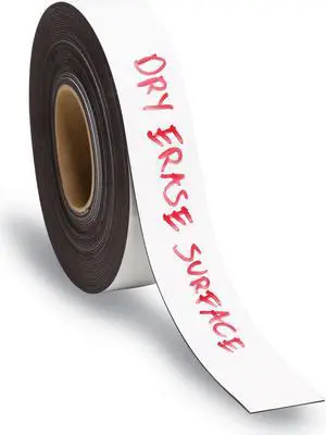 Dry Erase Magnetic Tape Roll, 2" x 50 ft, White, 1/Roll FM2118