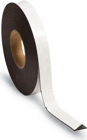 Magnetic Adhesive Tape Roll, 1" x 50 ft, Black, 1/Roll FM2021