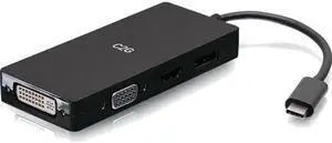 C2G 4K USB C Multiport Video Adapter HDMI DisplayPort DVI & VGA C2G54454