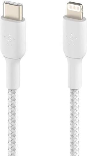 BELKIN CAA004bt2MWH BOOST CHARGE White Braided USB-C to Lightning Cable 6.56 ft. (2.0 m)
