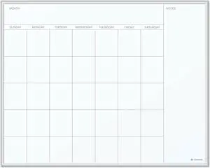Magnetic Dry Erase Undated One Month Calendar Board, 20 x 16, White 361U0001
