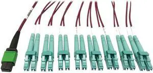 Tripp Lite 1m 400G Multimode 50/125 OM4 Fiber Optic Cable Magenta N846D01M16EMG
