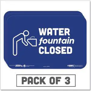 Tabbies Water Fountain Closed 9In X 6In Wall Sign 3/Pack