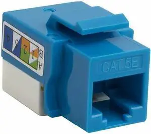 4XEM 10 pack Cat5e RJ45 Keystone Jack UTP 110-Type Blue 4XKJC5EBL10PK
