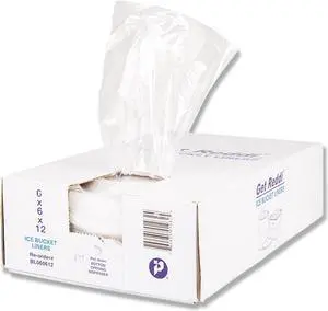 Ice Bucket Liner Bags 3 qt 0.5 mil 6" x 12" Clear 1000/Carton BL060612