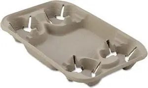 StrongHolder Molded Fiber Cup/Food Trays 8 oz to 44 oz 2 Cups Beige 100/Carton 20990