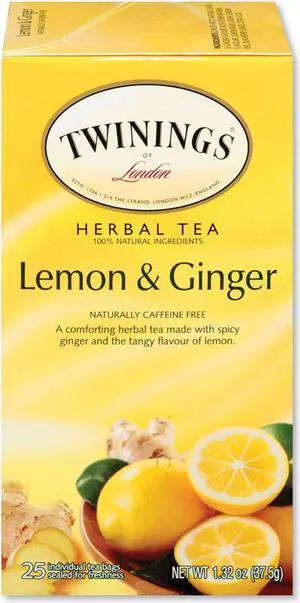 Tea Bags Lemon and Ginger 1.32 oz Tea Bag 25 Tea Bags/Box TNA85145
