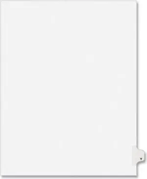 Avery 01425 Avery-Style Legal Side Tab Dividers, One-Tab, Title Y, Letter, White, 25/Pack