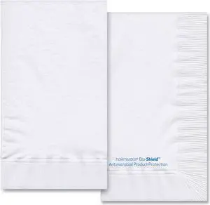 Bio-Shield Dinner Napkins 2-Ply 15 x 17 4.25 x 7.5 Folded White 1000/Carton 253267