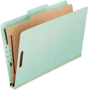 Pendaflex 17175 Pressboard Classification Folders, Legal, Four-Section, Green, 10/Box