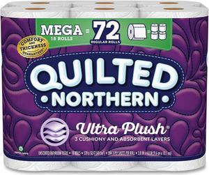 Quilted Northern Ultra Plush Bathroom Tissue Mega Rolls 3-Ply 18 Rolls/Carton