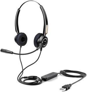 Movee: USB Headset W/ Remote On-Ear Wired 6.9' Cable