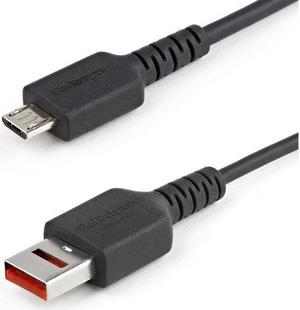 StarTech.com 3ft (1m) Secure Charging Cable - USB-A to Micro USB Data Blocker Charge-Only Cable - Power-Only Charger Cable for Phone/Tablet - Data Blocking USB Protector Adapter Cable (USBSCHAU1M)