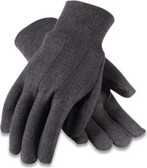 Pip Polyester/Cotton Jersey Gloves, Men's, Brown, 12 Pairs (PID177104)