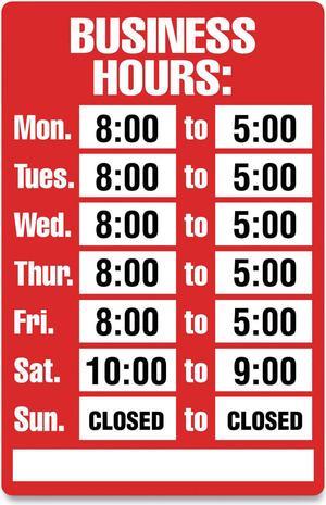 Cosco Open/Closed Business Hours Sign Kit 8 x 12 Red 098071