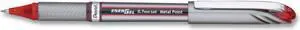 EnerGel NV Gel Pen Stick Medium 0.7 mm Red Ink Gray/Black/Red Barrel Dozen BL27B