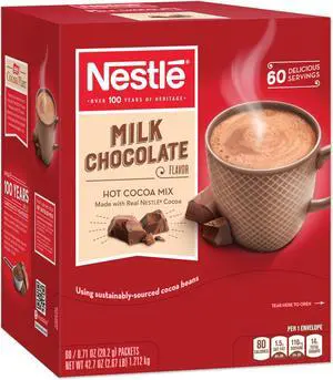 Hot Cocoa Mix Milk Chocolate 0.71 oz Packet 60 Packets/Box NES26791