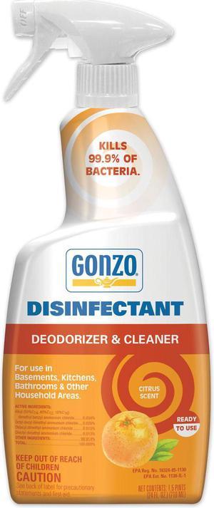 Gonzo Natural Magic Disinfectant & Deodorizer, Citrus Scent 24oz Bottle (6 Pack)
