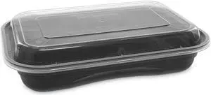 EarthChoice Versa2Go Microwaveable Containers 27oz Black/Clear 150Ct