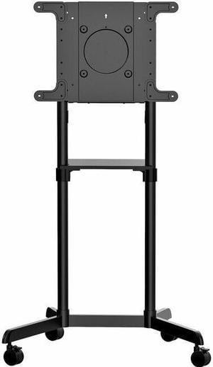 Mobile TV Cart - Portable Rolling TV Stand for 37-70" VESA Display (154lb/70kg) - TV Stand w/Shelf & Storage Compartment - Rotate/Tilt Display - Universal TV Mount on Wheels (MBLTVSTNDEC)