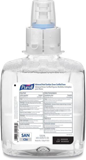 Green Certified Advanced Refreshing Foam Hand Sanitizer For CS6 1200 mL Fragrance-Free 2/Carton 655102