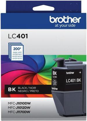 Brother LC401 Black Standard Yield Ink Cartridge Prints Up to 200 Pages (LC401BKS)