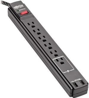 Safe-IT Surge Protector 6-Outlet 2 USB Ports Antimicrobial 10ft Cord