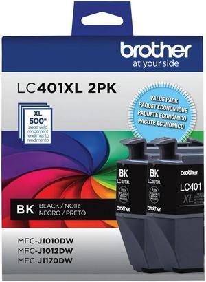 Brother LC401 Black High Yield Ink Cartridge 2/Pack (LC401XL2PKS)