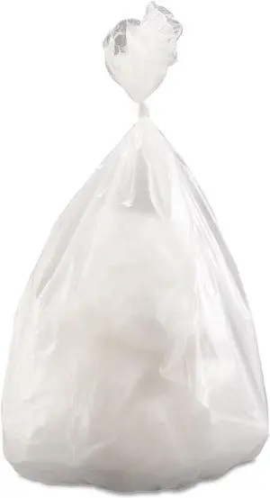 High-Density Commercial Can Liners Value Pack 60 gal 14 microns 38" x 58" Clear 200/Carton VALH3860N16