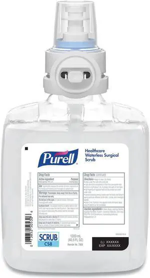 Purell Waterless Surgical Scrub Gel Sanitizer 1200mL Refill Fragrance-Free 2/CTN