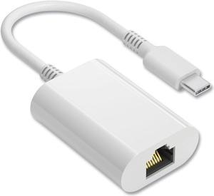 USB to Ethernet Adapter USB Type C Male/RJ-45 Female 6 White NX52348