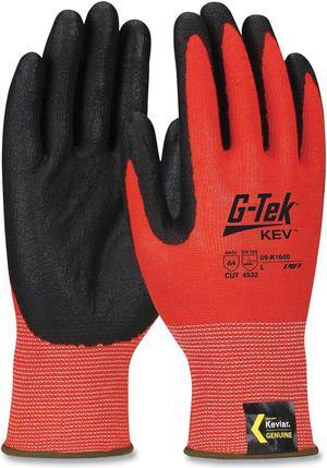 KEV Hi-Vis Seamless Knit Kevlar Gloves, 2X-Large, Red/Black KEV Hi-Vis Seamless Knit Kevlar Gloves, 2X-Large, Red/Black