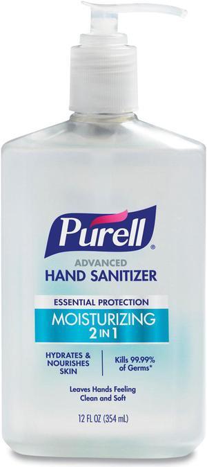 2 in 1 Moisturizing Advanced Hand Sanitizer Gel Clean Scent 12 oz Pump Bottle Clean Scent 369812