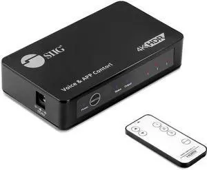 SIIG 3x1 4K HDMI 2.0 Switch with IR & Voice APP Control CE-H27211-S1